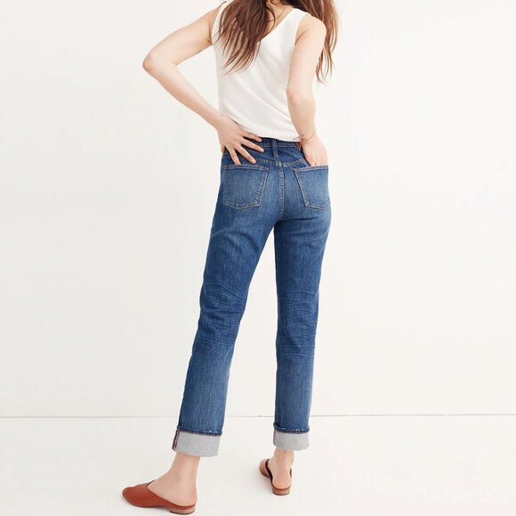 Madwell--The High-Rise Slim Boyjean--34--milton wash Comfort Stretch - Picture 3 of 4